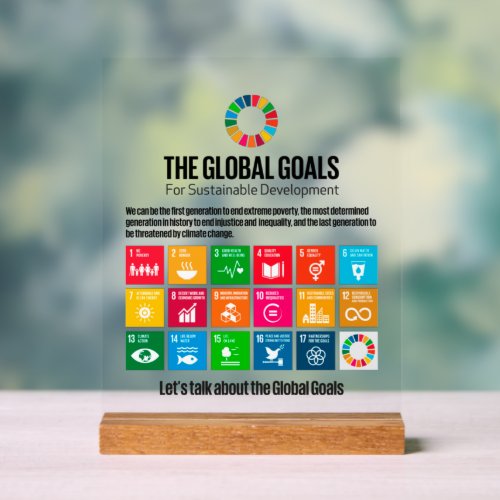 SDG Executive Desk Sign- ESG Office Motivator