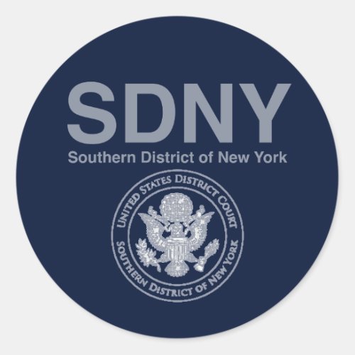 SDNY Southern District of New York Classic Round Sticker