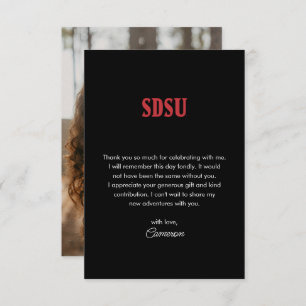 SDSU Graduation Honoring Aztecs in San Diego Thank You Card
