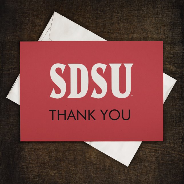 SDSU Graduation | Honoring Aztecs in San Diego Thank You Card (Folded Card on Table)