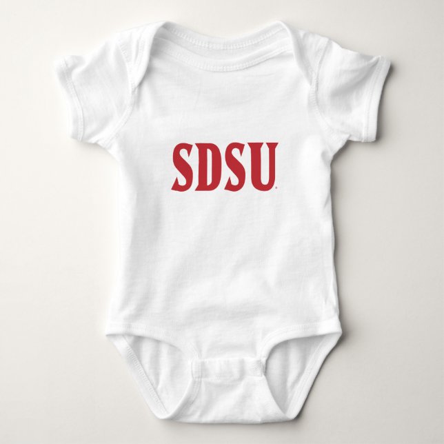 SDSU Wordmark Baby Bodysuit (Front)