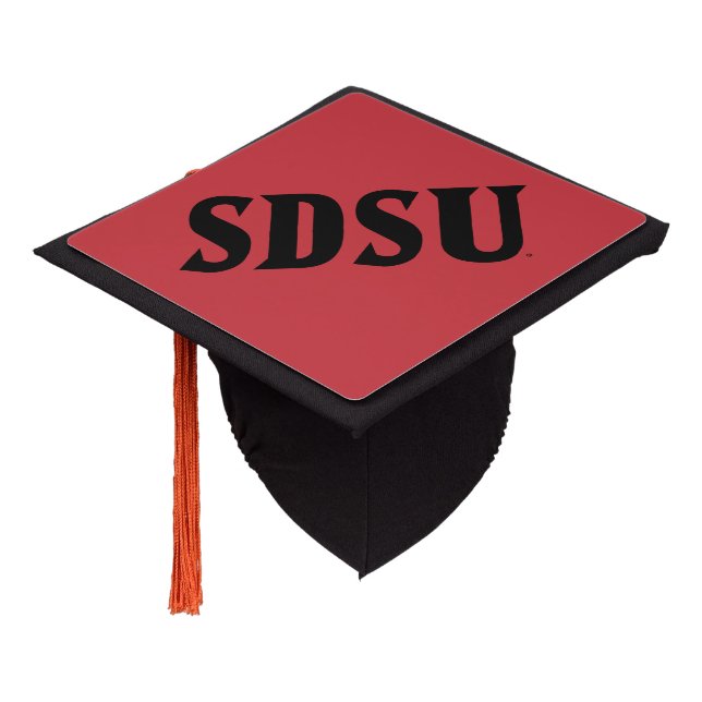 SDSU Wordmark Graduation Cap Topper (Angled)