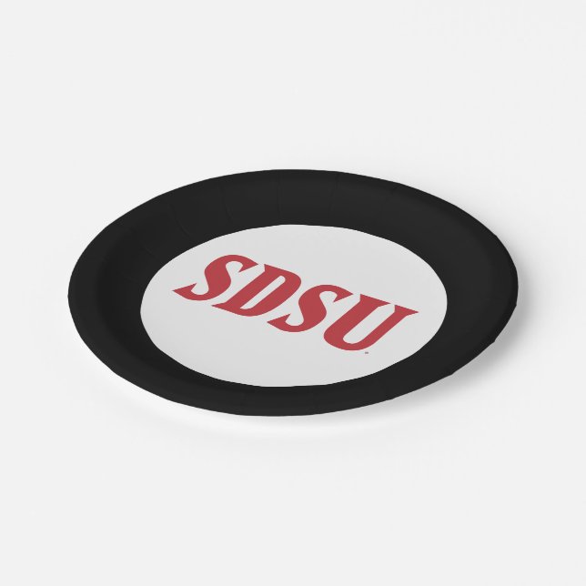 SDSU Wordmark Paper Plates (Angled)