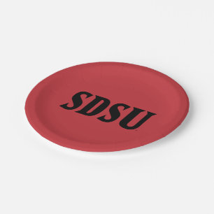 SDSU Wordmark Paper Plates