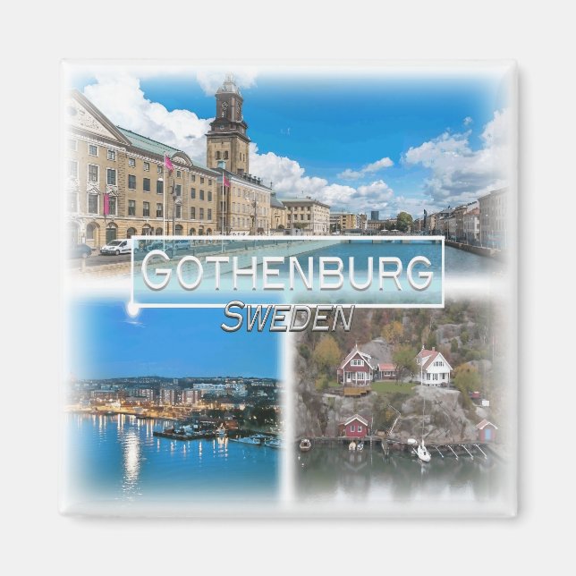 SE0024 Europe, Sweden, Gothenburg, fridge Magnet (Front)