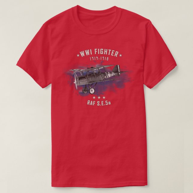 SE5a RAF WWI Fighter aircraft T-Shirt (Design Front)