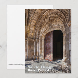 Se de Braga Cathedral Portal. Braga, Portugal. Thank You Card