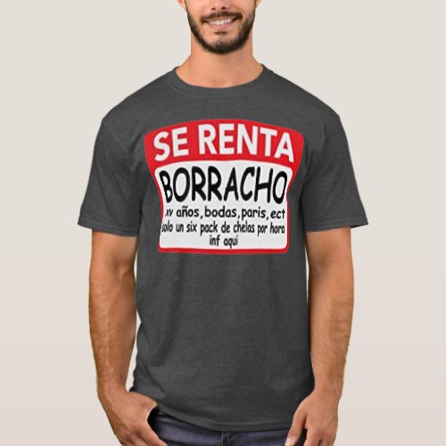 Se Renta Borracho Mens Graphic Funny Spanish  T_Shirt
