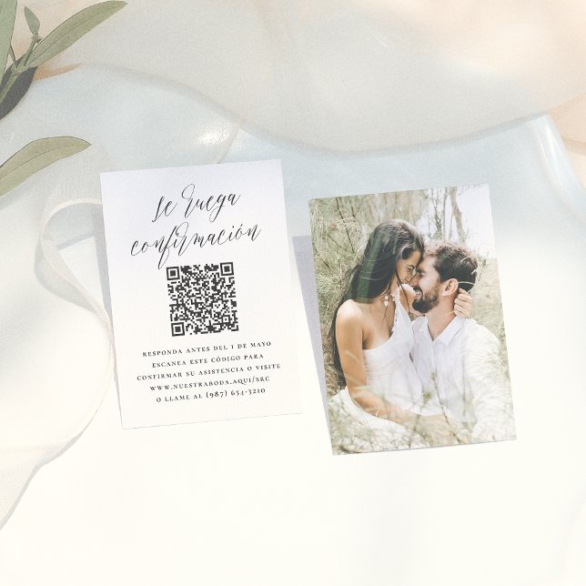 Se Ruega Confirmación Código QR RSVP de Boda Enclosure Card (Creator Uploaded)