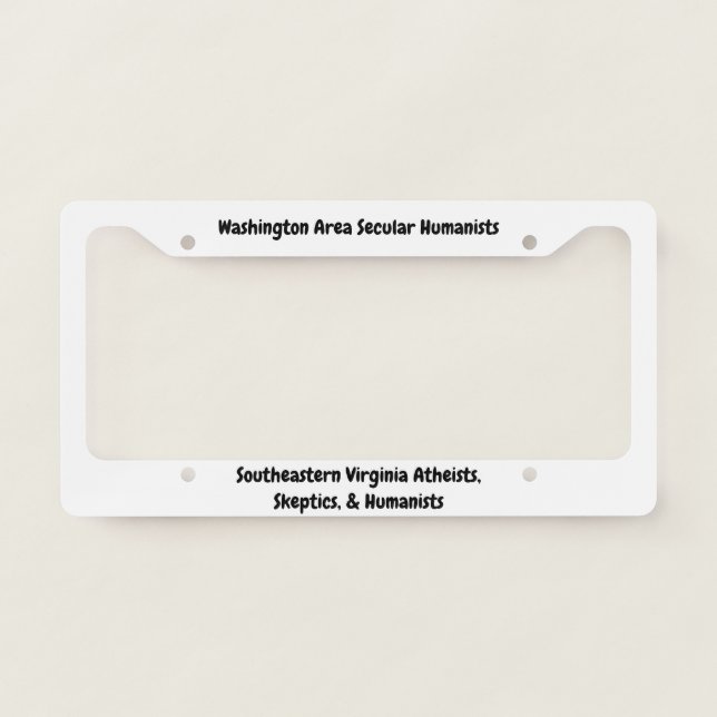 SE Virginia Atheists, Skeptics, & Humanists License Plate Frame (Front)