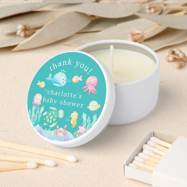  Sea Adventure Baby Shower Mini Candle Favors (Insitu)