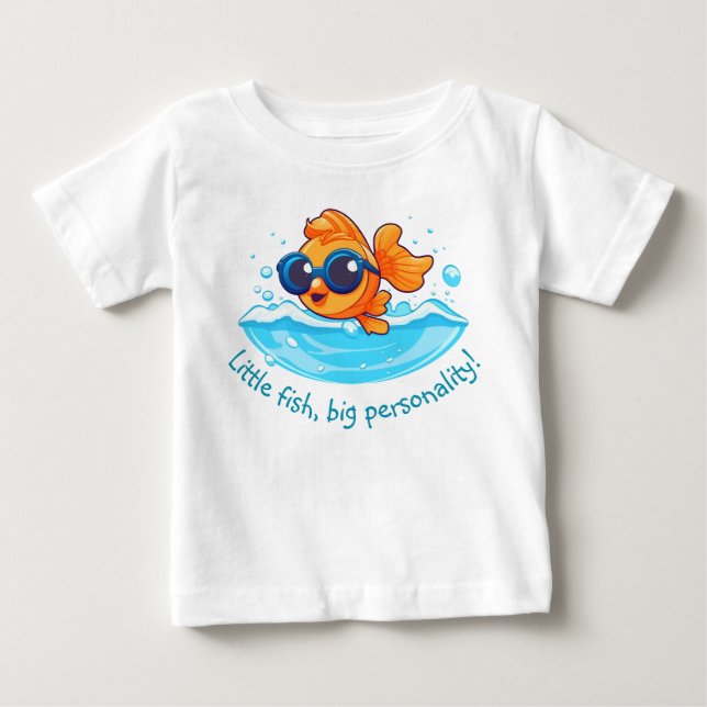 Sea Adventure | Cute Goldfish with Sunglasses Baby T-Shirt (Front)