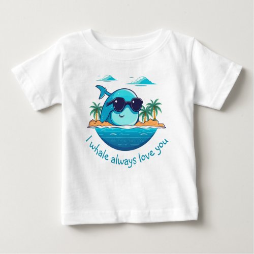 Sea Adventure  Cute Whale with Sunglasses Baby T_Shirt