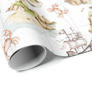 Sea adventure Treasure Map compass Wrapping Paper