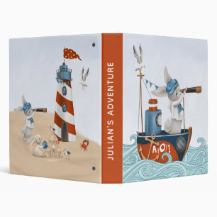 "Sea Adventures" Nautical Baby Boy 3 Ring Binder