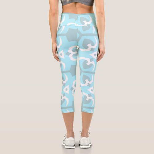 Sea Afternoon three-dimensional pattern design Capri Leggings