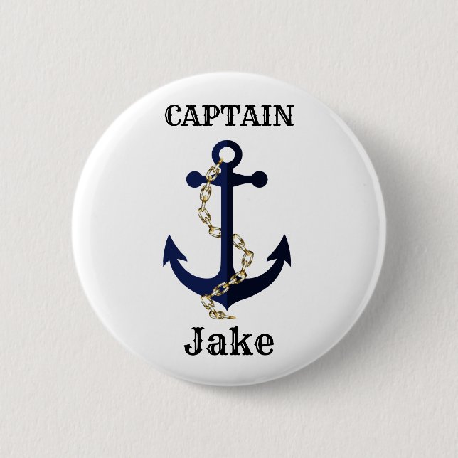 Sea anchor, chain, personalized button (Front)