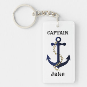 Sea anchor, chain, personalized keychain