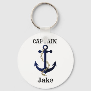 Sea anchor, chain, personalized keychain
