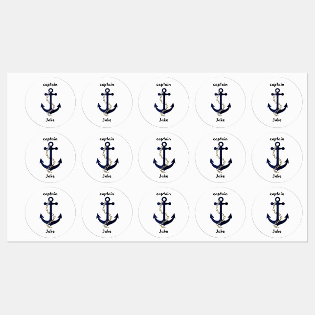 Sea anchor, chain, personalized labels (Sheet)