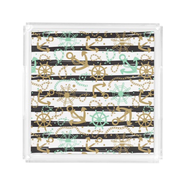 Sea Anchor Pattern Acrylic Tray (Front)