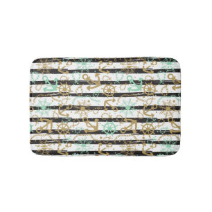 Sea Anchor Pattern Bathroom Mat