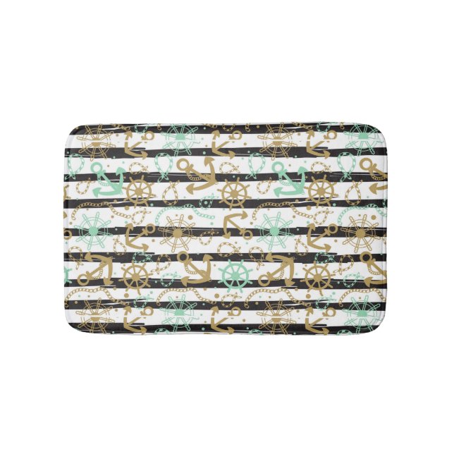 Sea Anchor Pattern Bathroom Mat (Front)