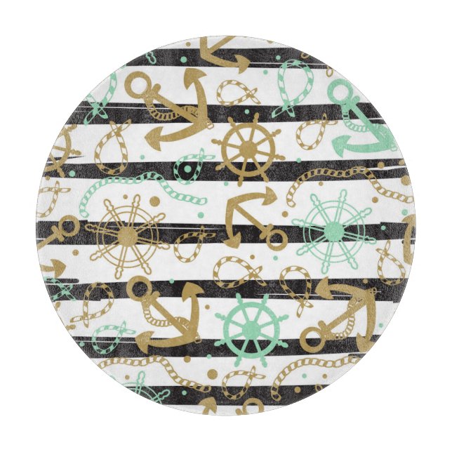 Sea Anchor Pattern Cutting Board (Front)