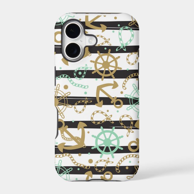 Sea Anchor Pattern Iphone Case (Back)