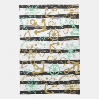Sea Anchor Pattern Kitchen Towel
