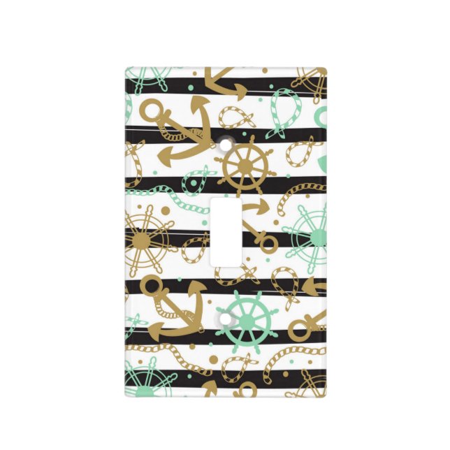 Sea Anchor Pattern Light Switch Cover (Front)