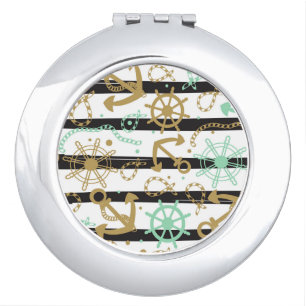 Sea Anchor Pattern Mirror For Makeup