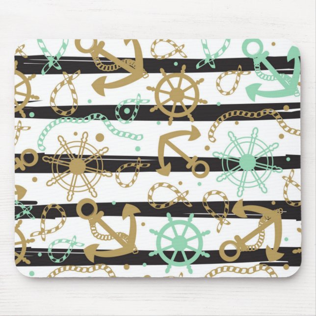 Sea Anchor Pattern Mouse Pad (Front)