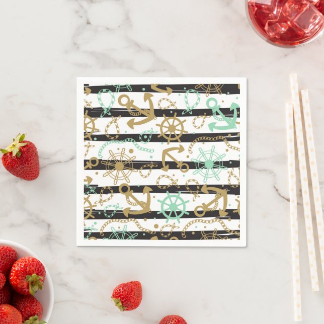 Sea Anchor Pattern Napkins (Insitu)