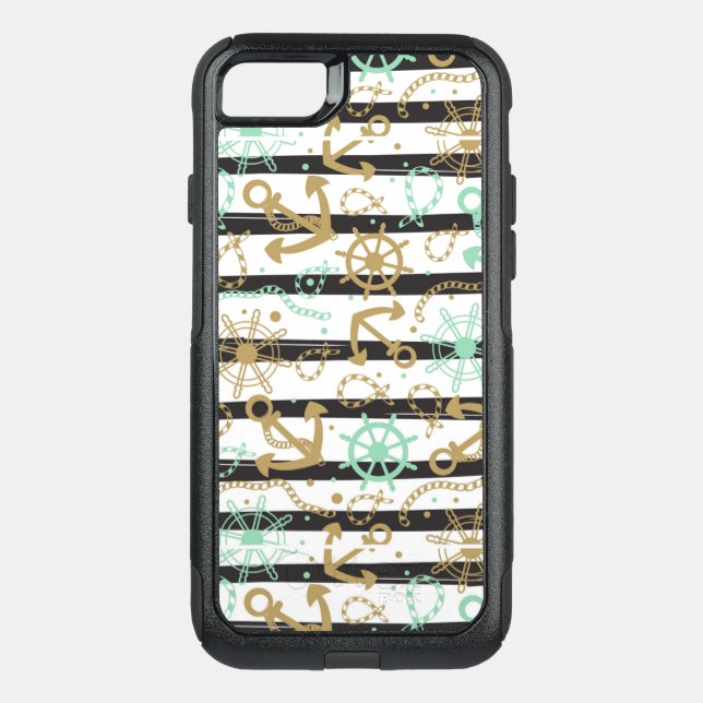 Sea Anchor Pattern Otterbox iPhone Case (Back)