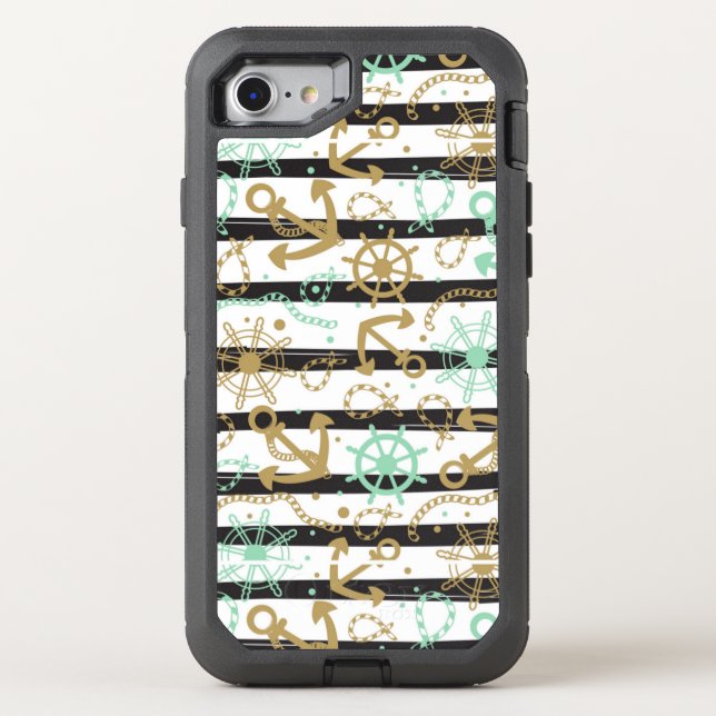 Sea Anchor Pattern Otterbox iPhone Case (Back)