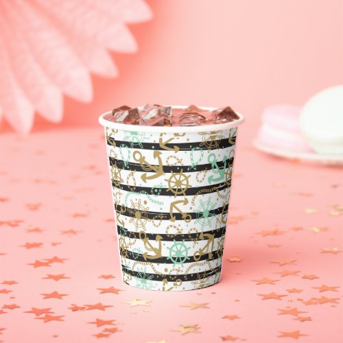 Sea Anchor Pattern Paper Cups