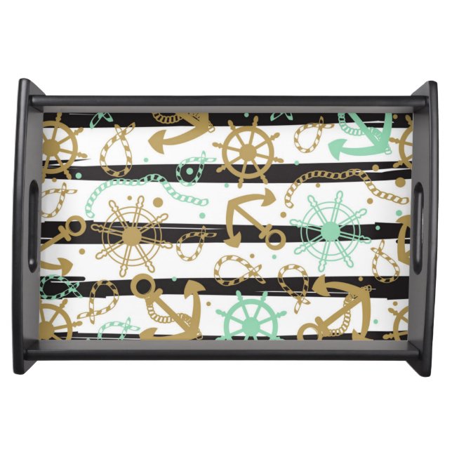 Sea Anchor Pattern Serving Tray (Front)