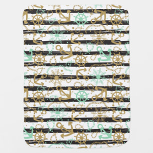 Sea Anchor Pattern Swaddle Blanket
