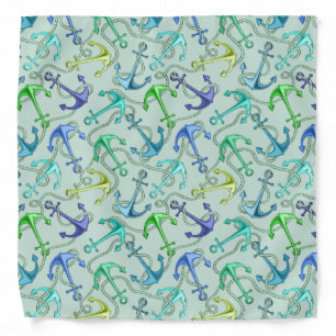 Sea Anchors And Rope Pattern Bandana