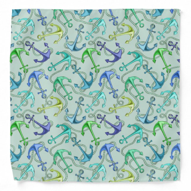 Sea Anchors And Rope Pattern Bandana (Front)