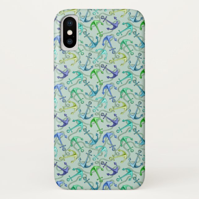 Sea Anchors And Rope Pattern Case-Mate iPhone Case (Back)