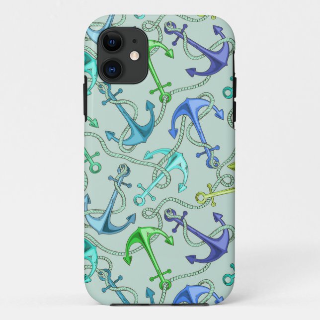 Sea Anchors And Rope Pattern Case-Mate iPhone Case (Back)