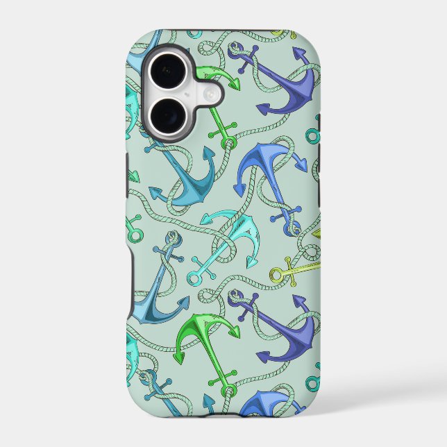 Sea Anchors And Rope Pattern Iphone Case (Back)