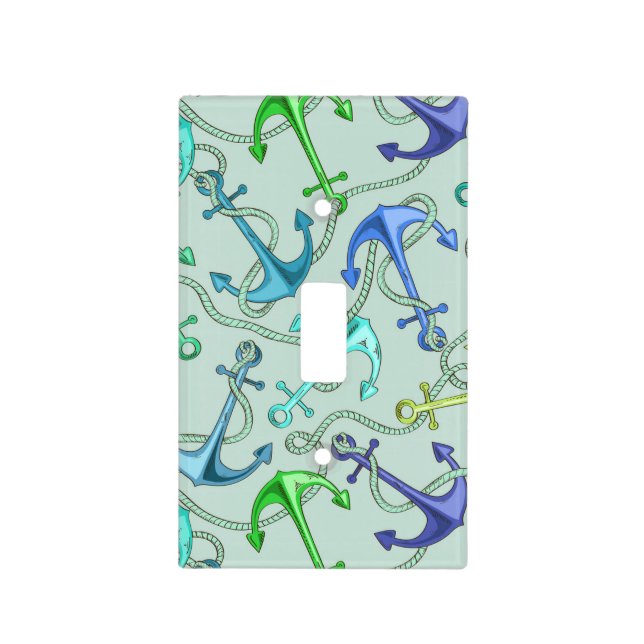 Sea Anchors And Rope Pattern Light Switch Cover (Front)