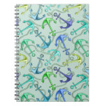 Sea Anchors And Rope Pattern Notebook