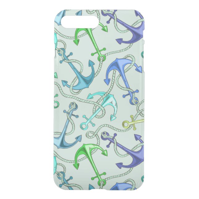 Sea Anchors And Rope Pattern Uncommon iPhone Case (Back)