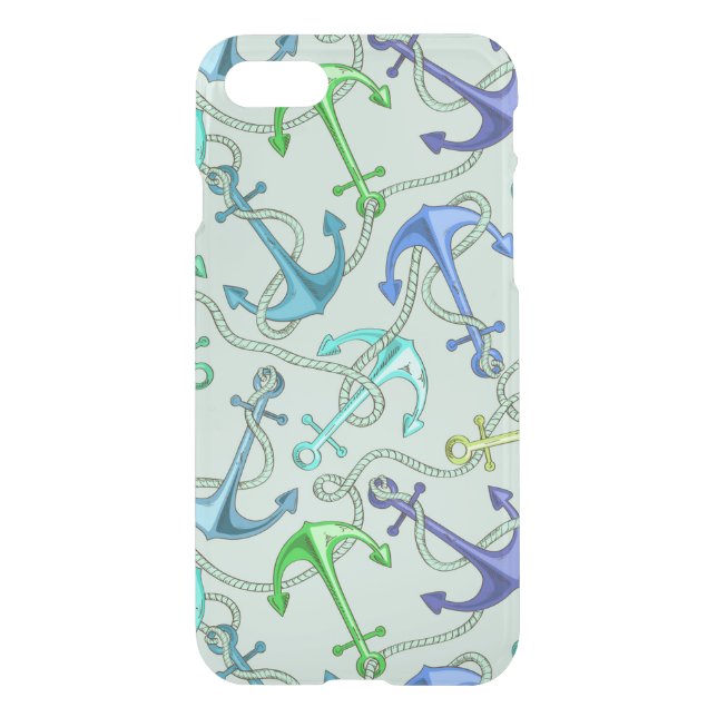 Sea Anchors And Rope Pattern Uncommon iPhone Case (Back)