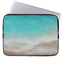 Sea and Beach from Above Cool Abstract Art Laptop Sleeve