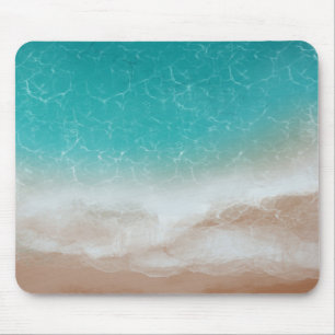 Sea and Beach from Above Cool Abstract Art Mouse Pad